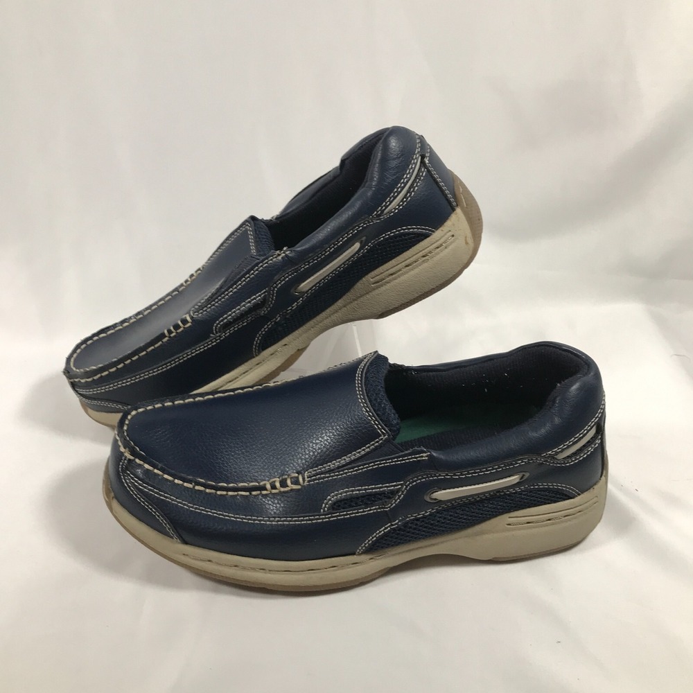 Dr. Scholls Mens 8D Navy Blue Leather Mesh Slip On Loafers 42J-03